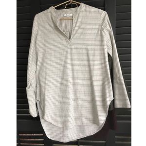 size small striped popover cuffed tunic (madewell)